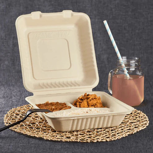 PPP Ecomates 9X9 Bagasse Container - 1 Comp 50 ct - A2Z Cash N Carry (alternate view)