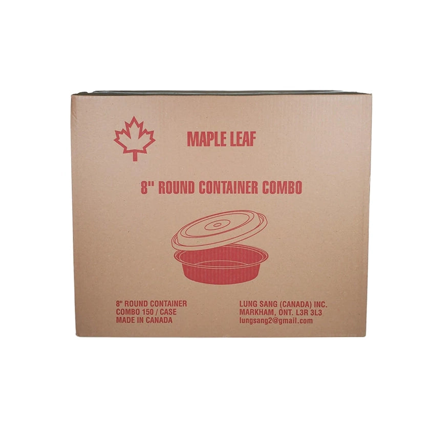 Maple - 8" Plastic Round Container Set Black