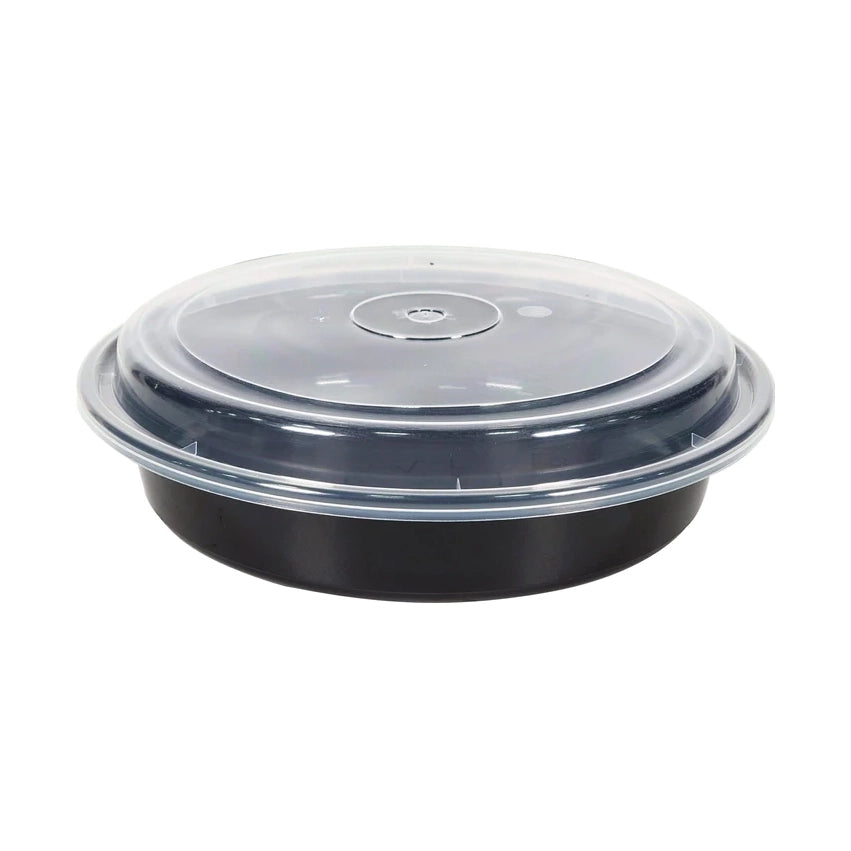 Maple - 9" Plastic Round Container Set - Black