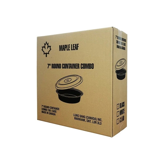 Maple - 7" Plastic Round Container Set Black