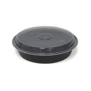 Maple - 7" Plastic Round Container Set Black