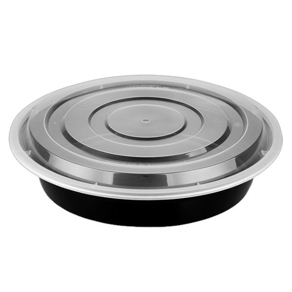 Ritepak - 9" Plastic Round Container Set 48oz- Black