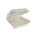 TenClouds - 9X9 Bagasse Clamshell Container - 3 Comp.