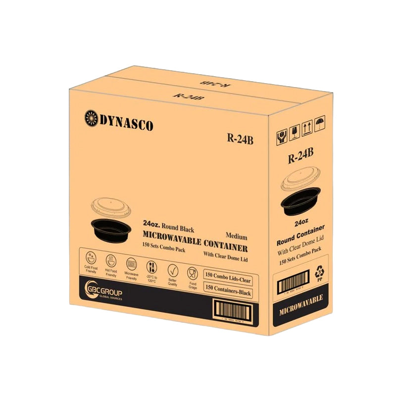 Dynasco - T48oz Black Plastic Container Combo