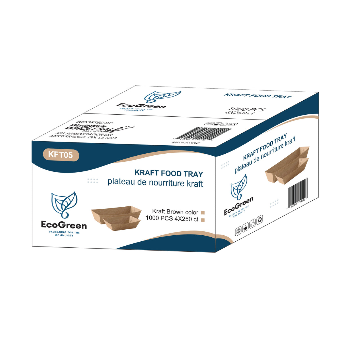 EcoGreen - Food Trays - Kraft - #5 - 3Lb