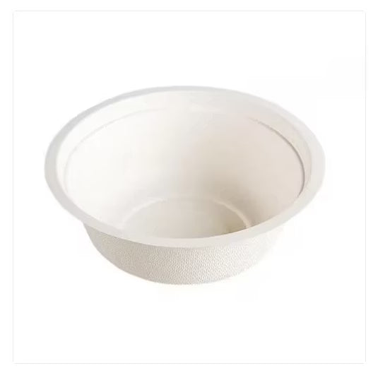 EcoGreen - 32oz Bagasse Natural Round Bowl - 50Ct