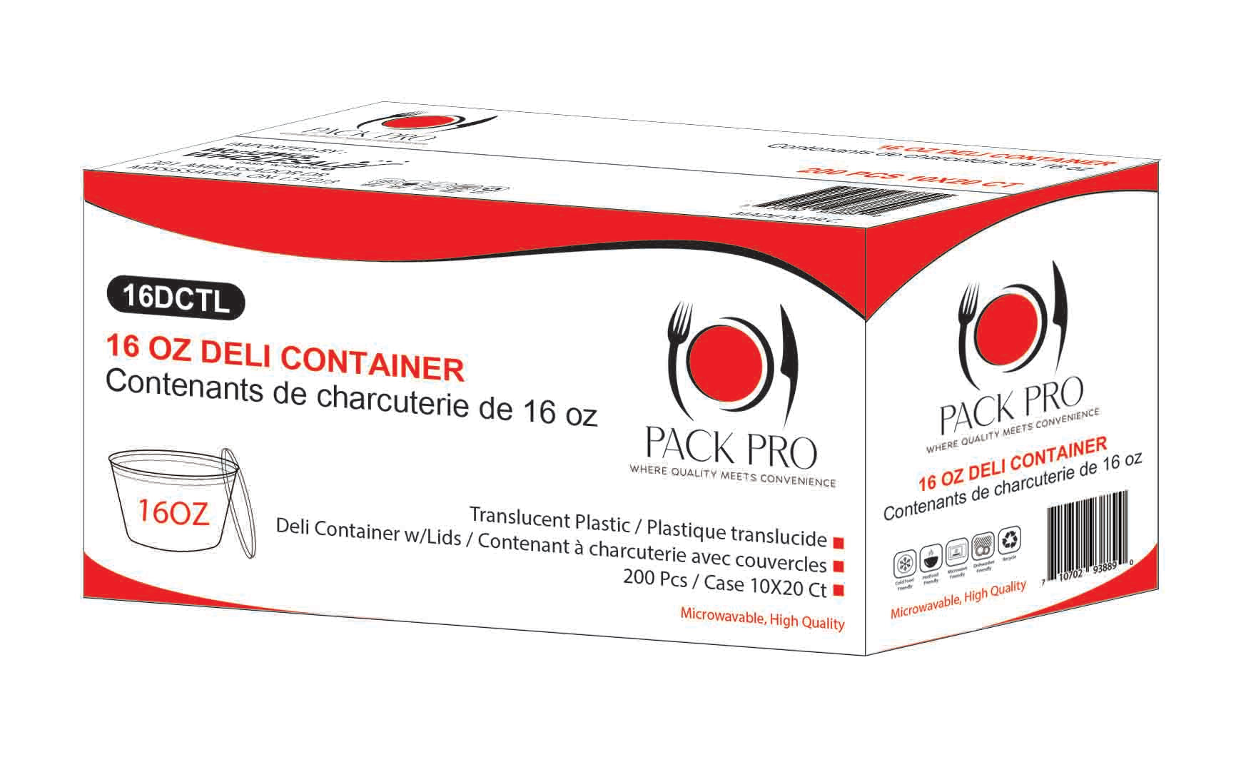 PackPro - 16oz - Deli Containers - Combo