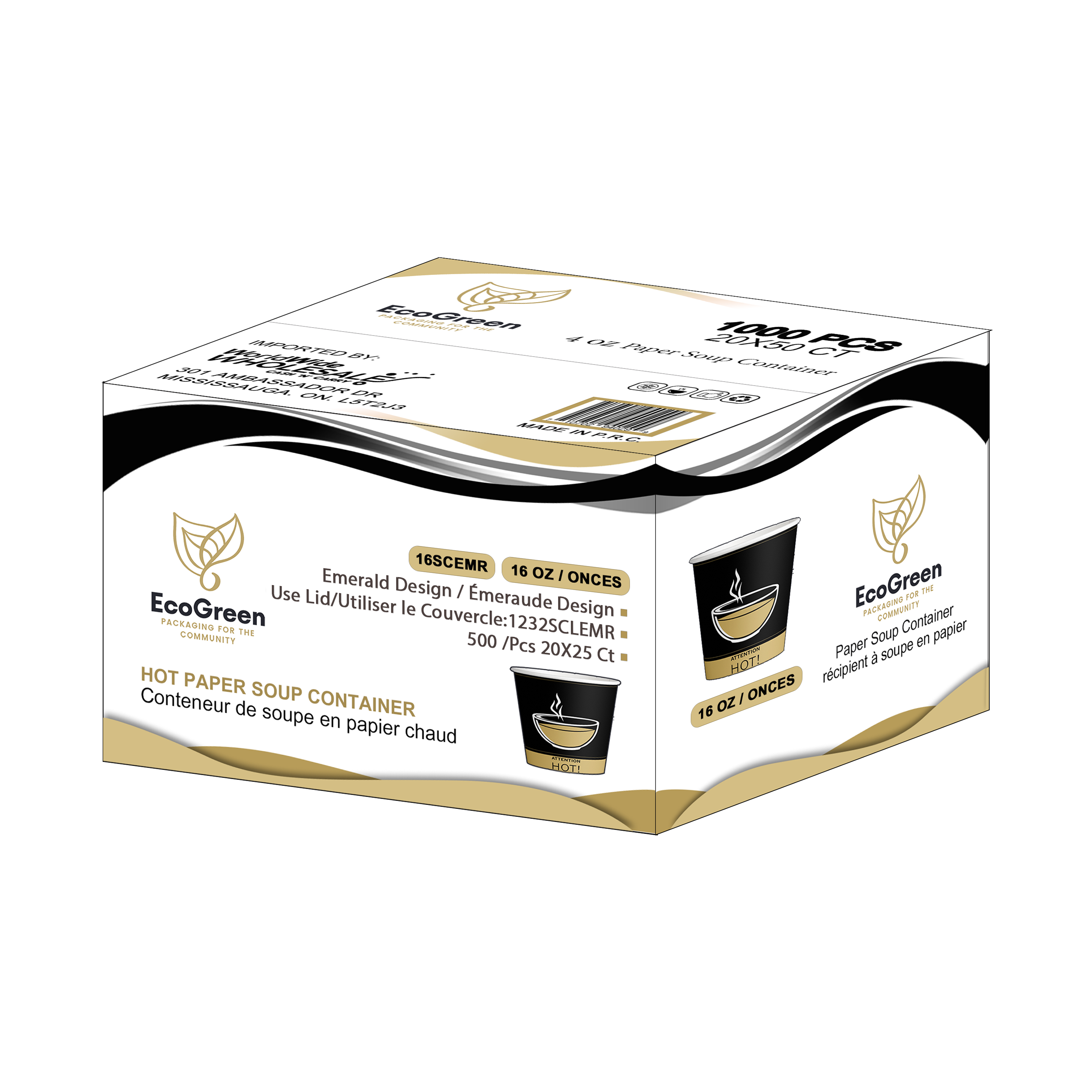 EcoGreen - 16 Oz Paper Soup Bowl