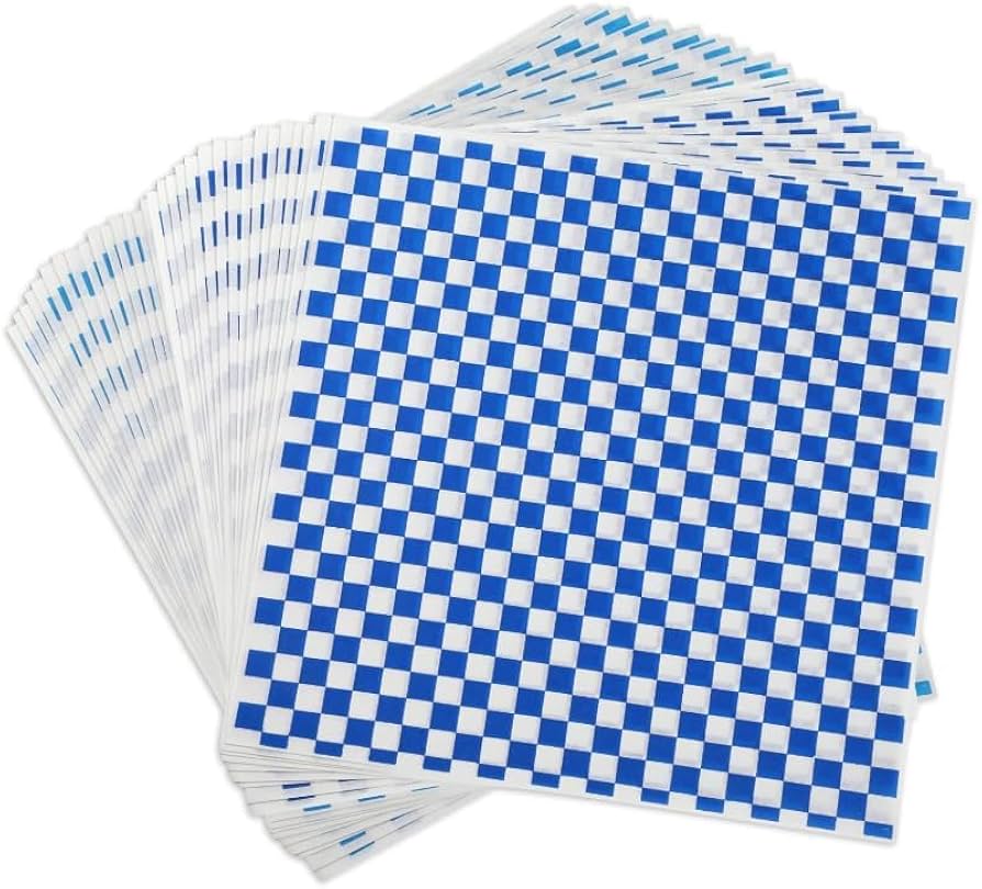 Checkered Sheets - Blue - 12"x12" - 2000ct