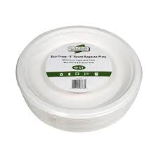 EcoCraze - 9" Round Bagasse Plate - Retail Pack